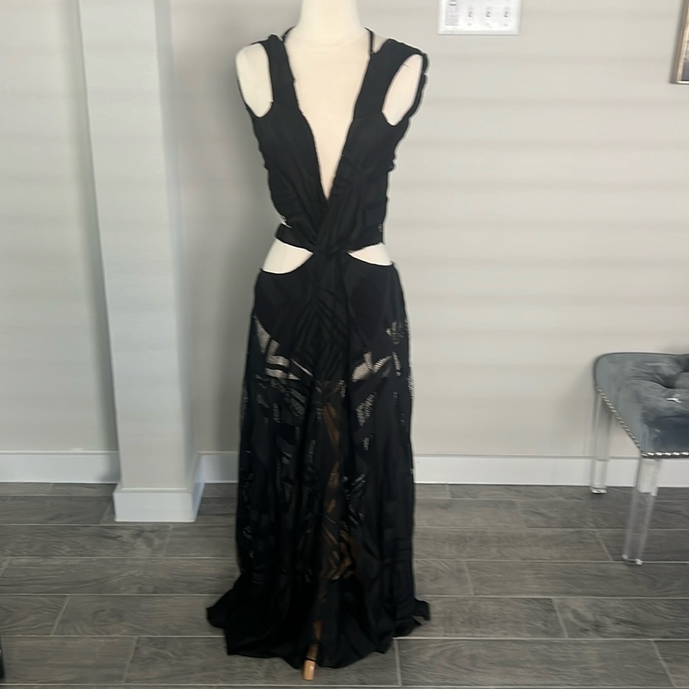 Bahama Baby Lace Maxi Dress - black medium